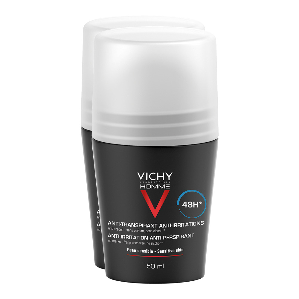 VICHY Homme Deo Roll-On empfindliche Haut 48h Doppelpack