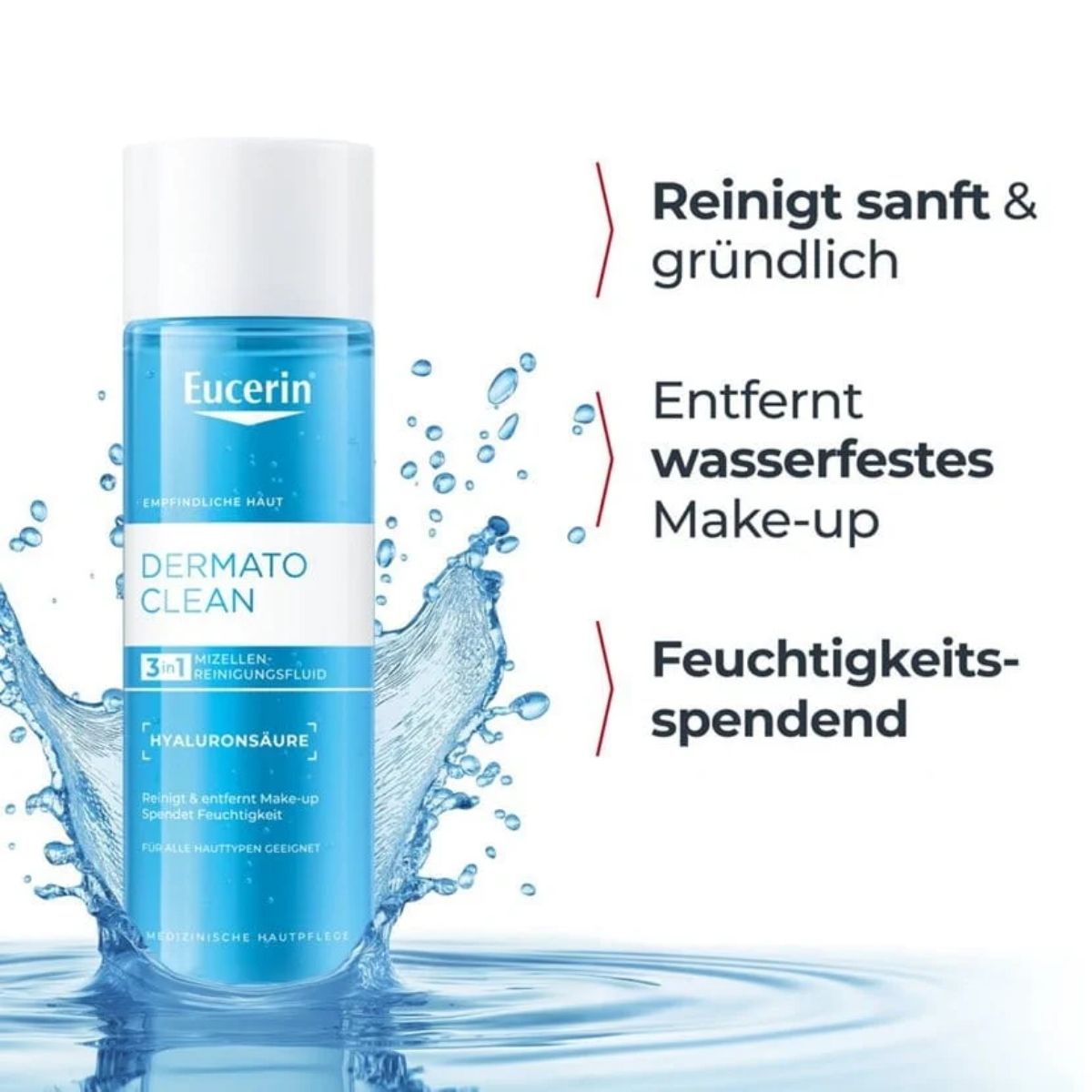 Eucerin DermatoCLEAN [HYALURON] Mizellen-Reinigungsfluid 3 in 1