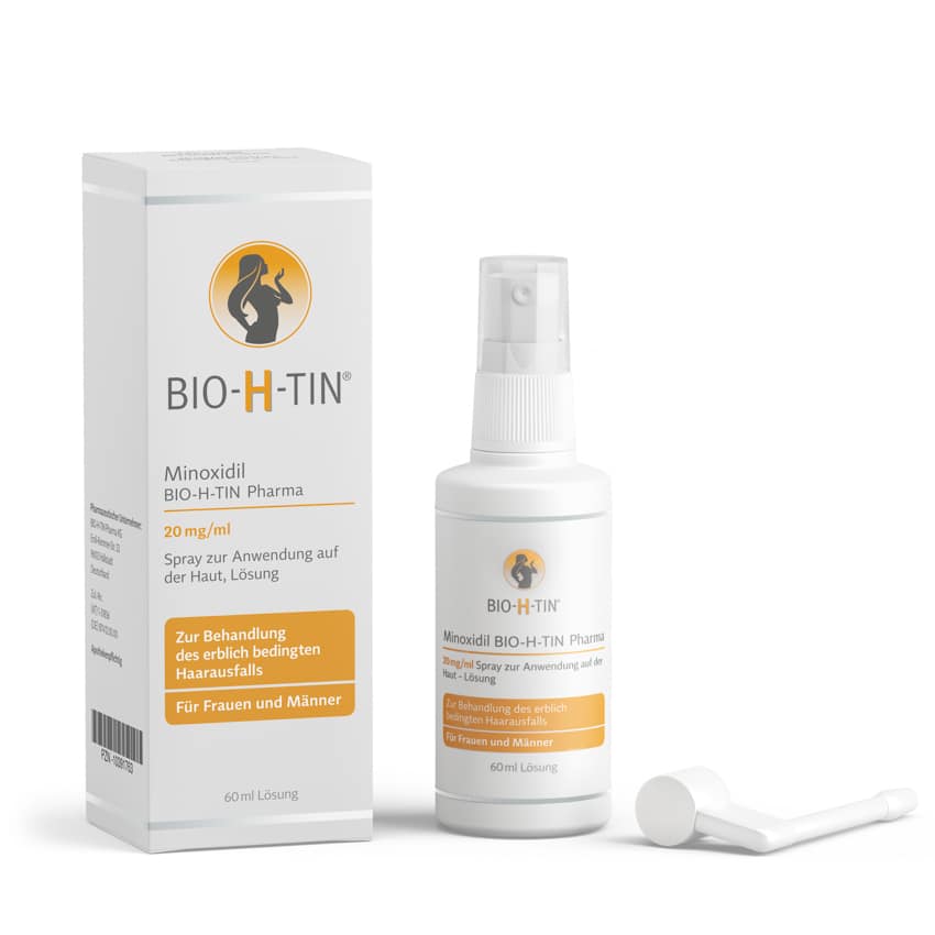Minoxidil BIO-H-TIN-Pharma 20 mg/ml Spray zur Anwendung auf der Haut (Kopfhaut), Lösung
