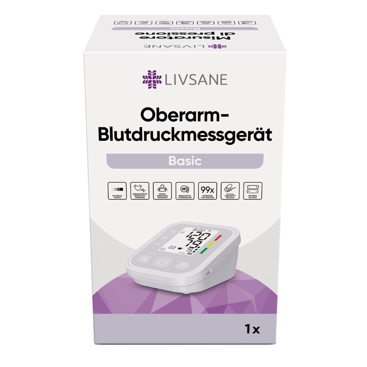Livsane Oberarm-Blutdruckmessgerät Basic