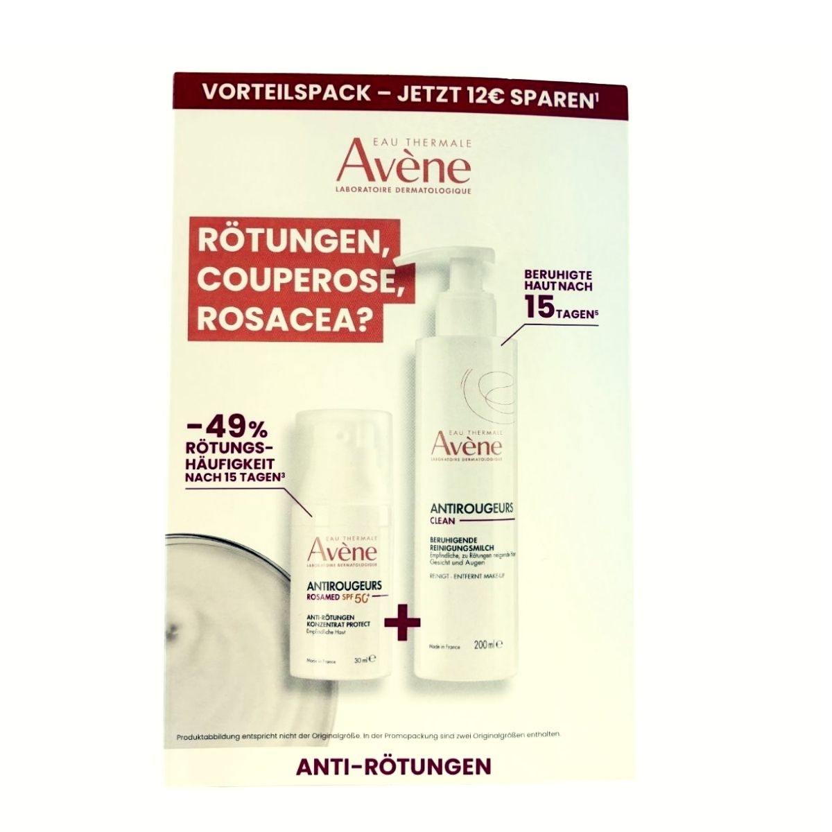 Avene Promo Rosamed SPF 50+ & AR Clean Beruhigende Reinigungsmilch