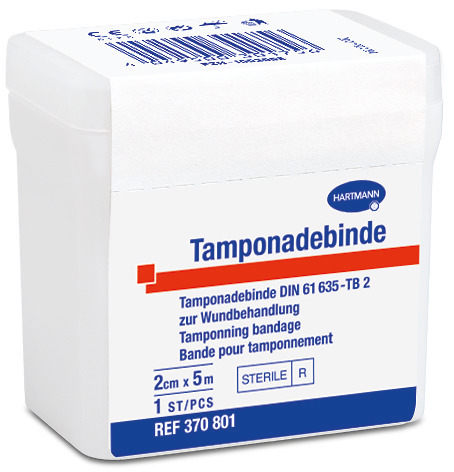 HARTMANN Tamponadebinden 2 cm, steril, einzeln in Dosen, 5m lang