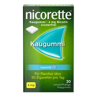Nicorette Icemint 4 mg - Kaugummi zur Raucherentwöhnung Nicorette Icemint 4 mg - Kaugummi zur Raucherentwöhnung