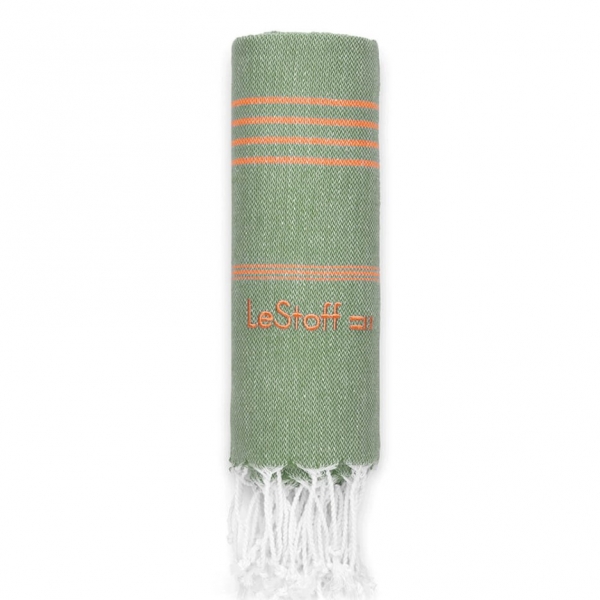 F15BD838-0676-4E04-9D83-D719E11C912D_Picture-1-600x600 LeStoff BIO Hamamtuch 119 Olive-Orange Basic 95 x 180 cm