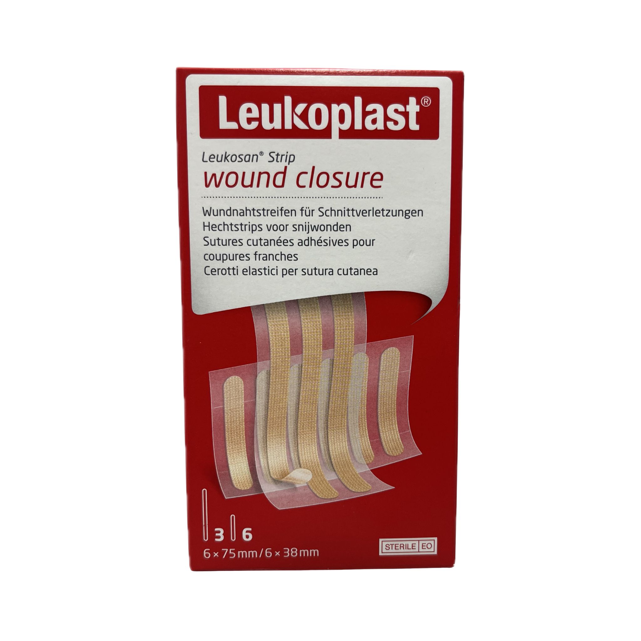 LEUKOPLAST LEUKOSAN Strip 6mm x 38mm / 6mm x 75mm hautfarben