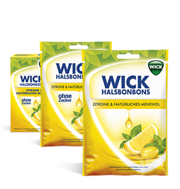 WICK ZITRONE & MENTHOL ohne Zucker