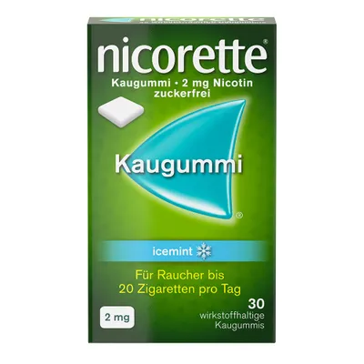 Nicorette Icemint 2 mg - Kaugummi zur Raucherentwöhnung Nicorette Icemint 2 mg - Kaugummi zur Raucherentwöhnung