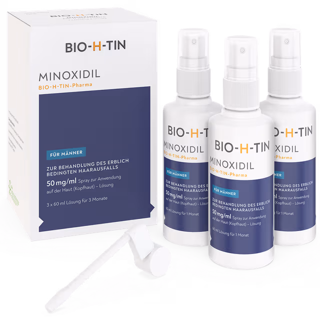 Minoxidil BIO-H-TIN-Pharma 50 mg/ml Spray zur Anwendung auf der Haut (Kopfhaut), Lösung