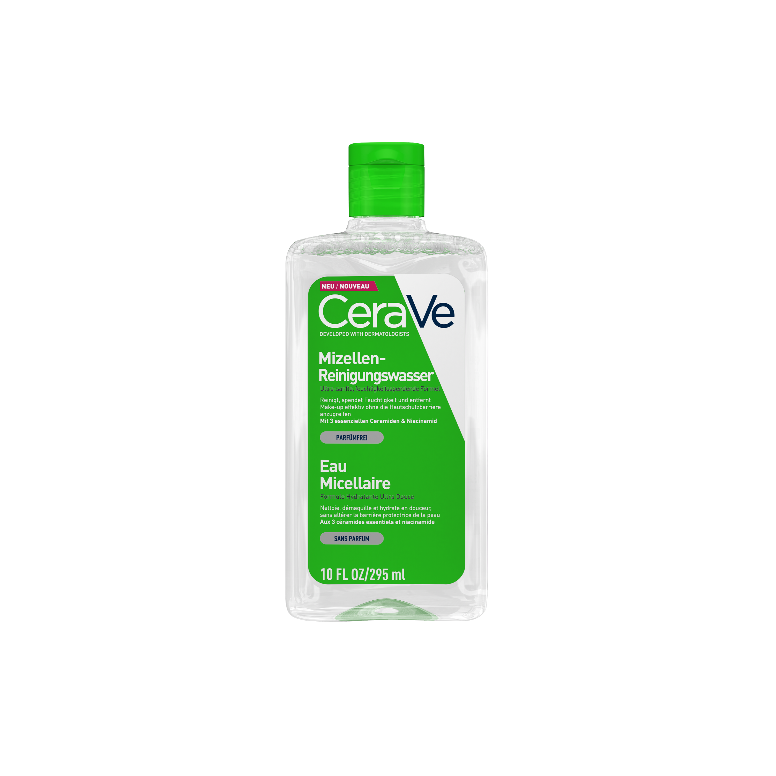 CeraVe_18203749_Mizellen-Reinigungswasser_295ml_Packshot CeraVe Feuchtigkeitsspendendes Mizellenwasser