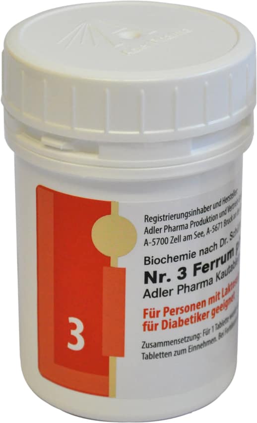 Schüssler Salz Nr. 3 Ferrum phosphoricum Kautabletten