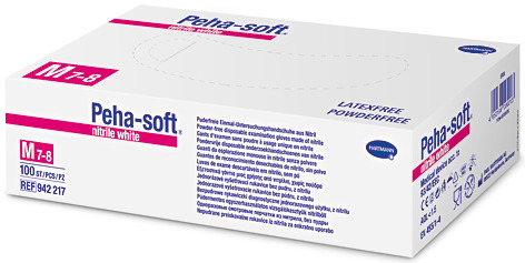 Hartmann Einmal-Handschuh Peha-soft&reg; nitrile white puderfrei S, unsteril, in Spenderkartons