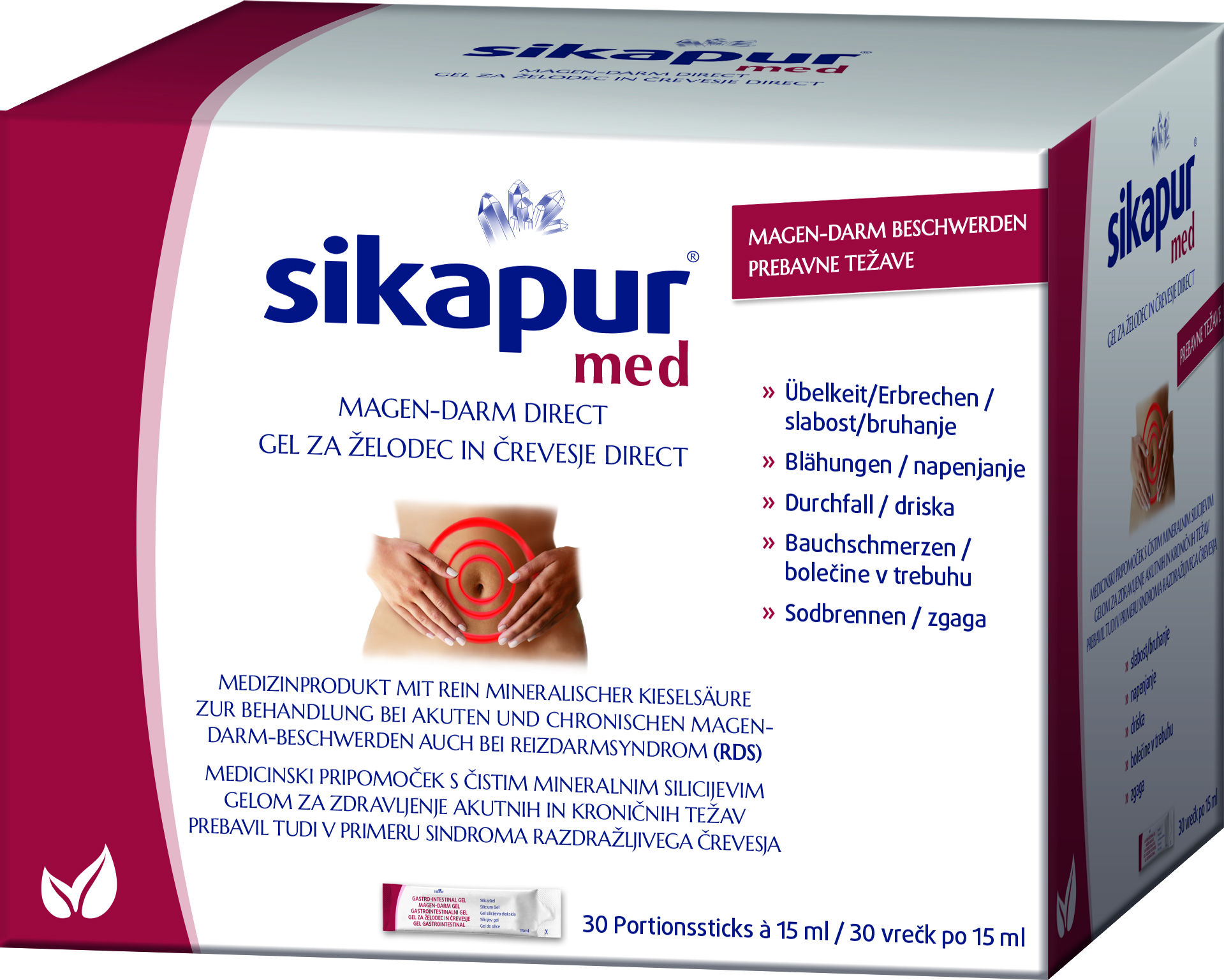 Packshot_sikapurMED_MDD_30_packs_AT Sikapur Med Magen - Darm Gel Direktsticks