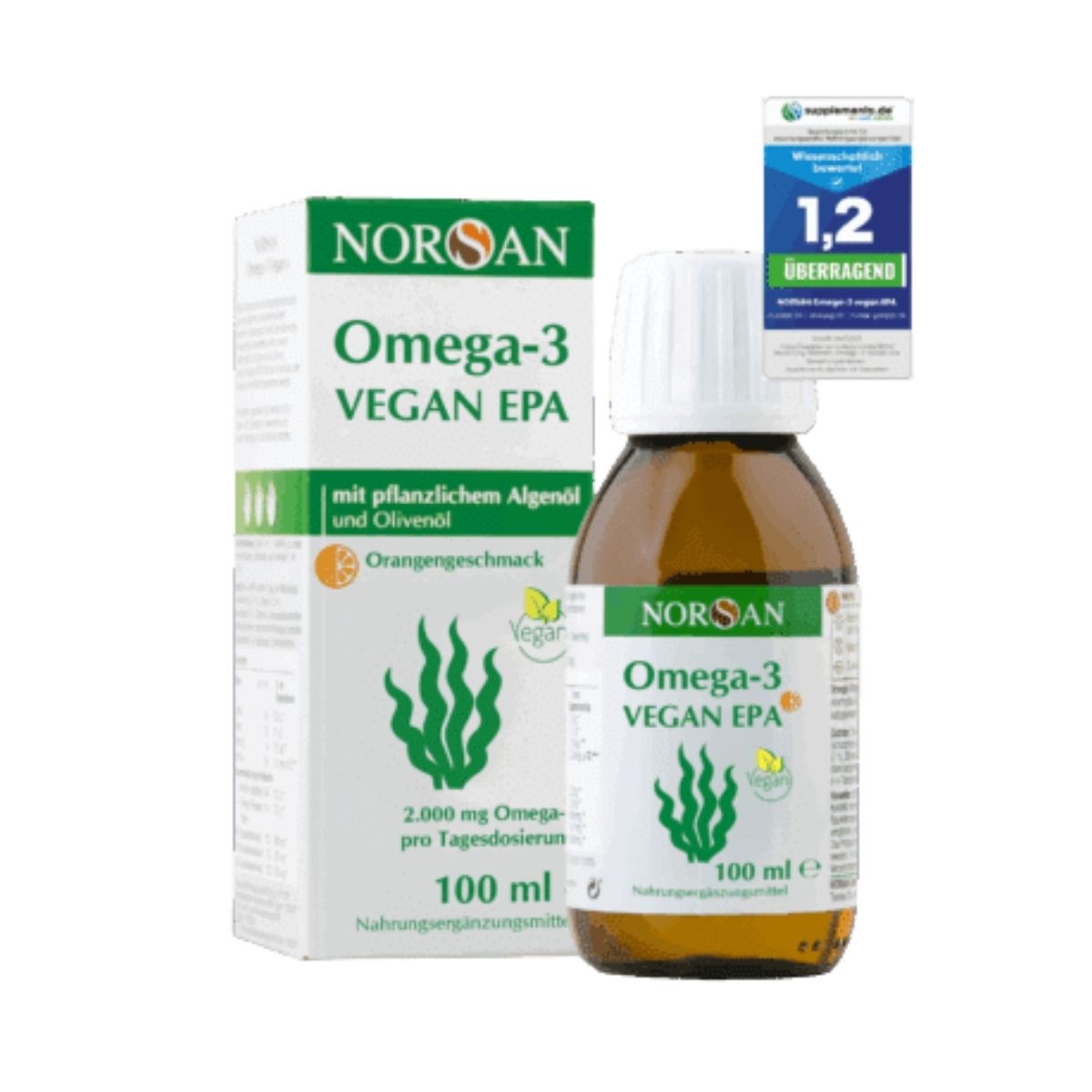 Norsan Omega 3 Vegan EPA Algenöl - Orangengeschmack