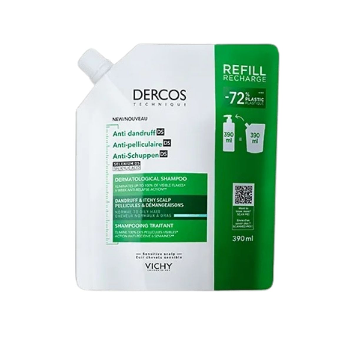Vichy Dercos Anti-Schuppen Shampoo für normales bis fettiges Haar Nachfüllung
